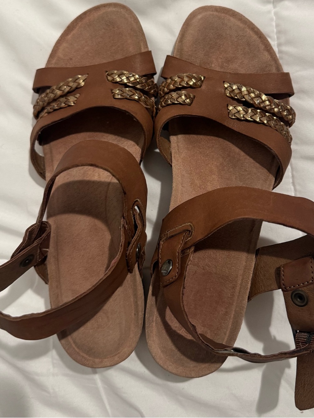 UGG Brown Braided-Accent Women's Sandals